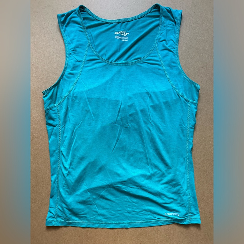 Saucony - blue women's athletic / running/ workout tank with tulip back size M
